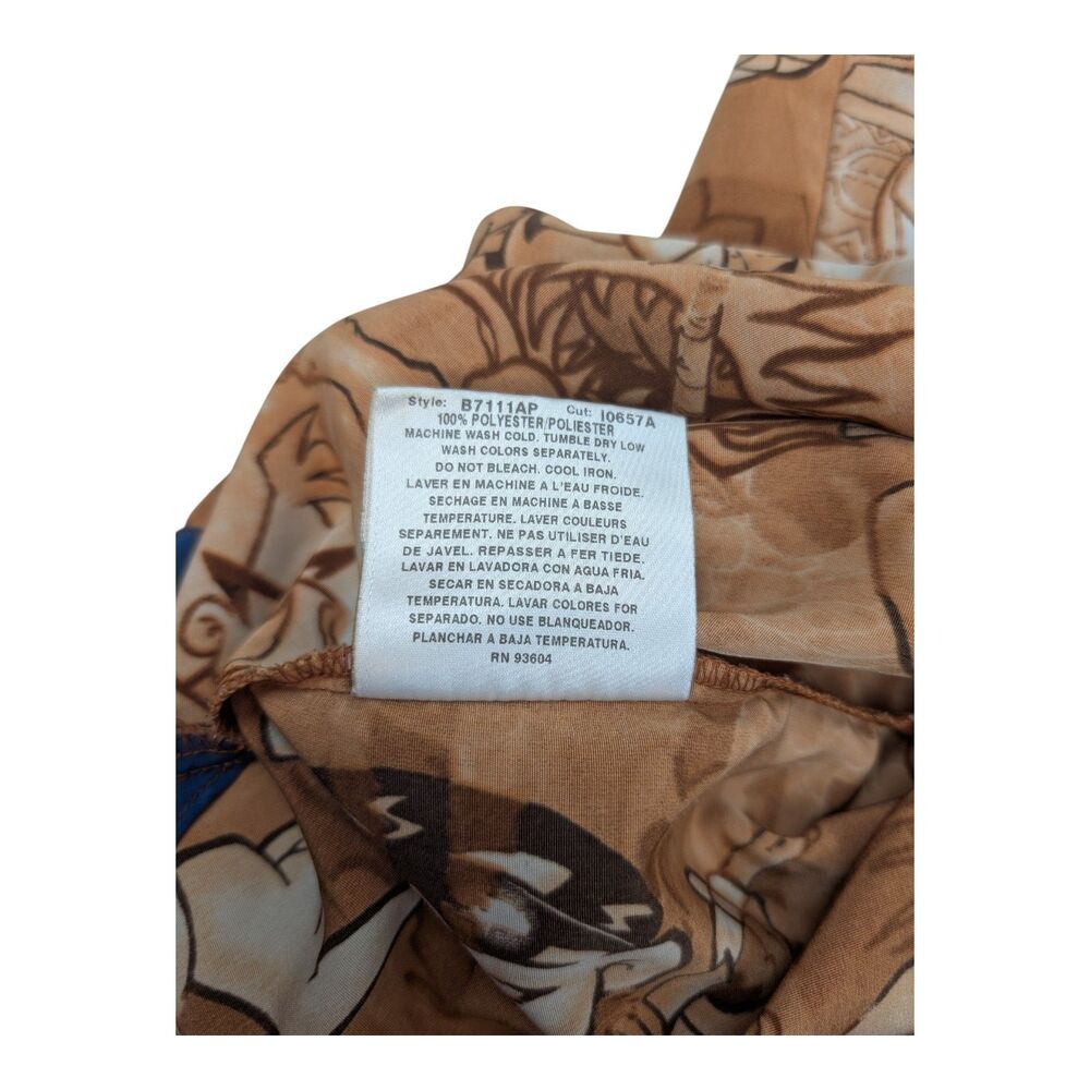 Vtg FLAME HEAD Button Up Shirt Orange Print All Over Rare Street Fighter Size M - Picture 9 of 11